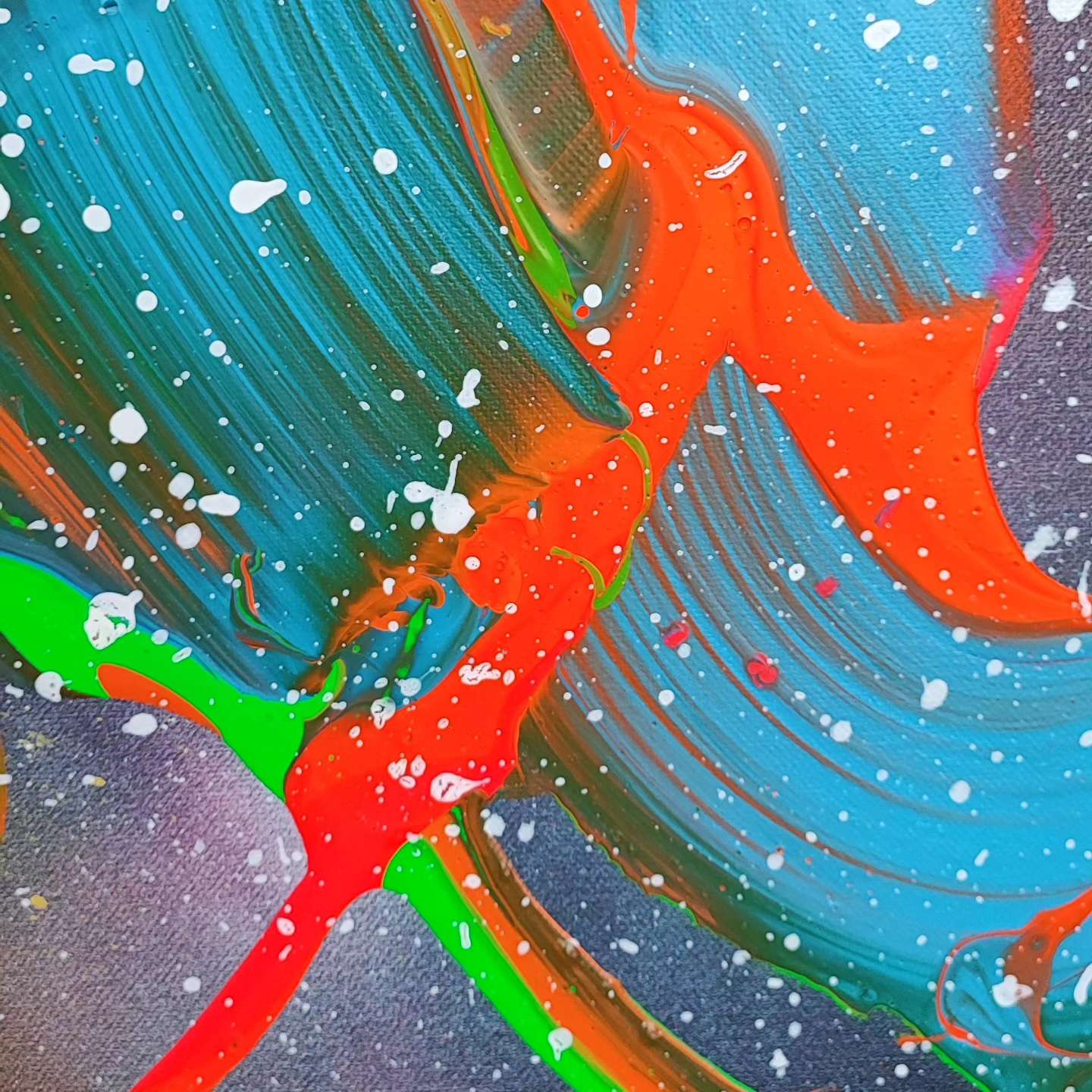 Stellar Storm - 130x97cm - 2024 - Tableau abstrait moderne coloré