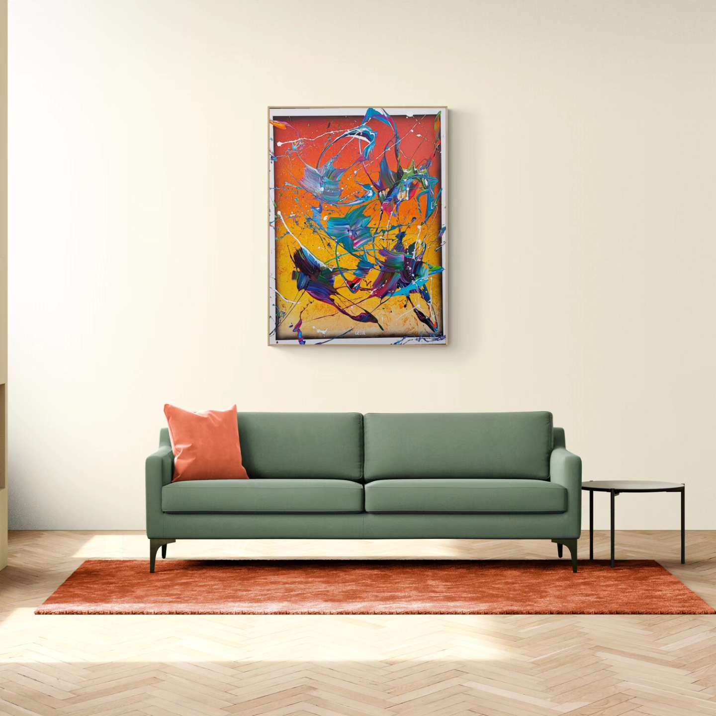 Tropical Storm - 89x116cm - Tableau abstrait moderne coloré