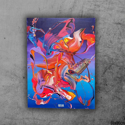Medusa - 60x80cm - Tableau abstrait moderne coloré