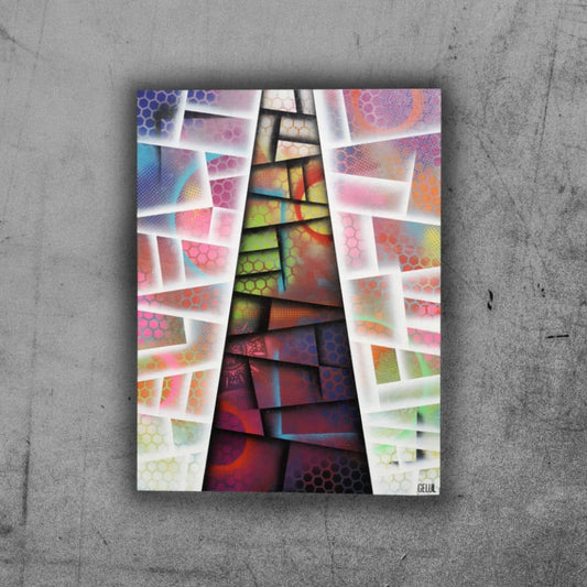 Colorful Street - 60x80cm - 2021 - Tableau abstrait géométrique coloré