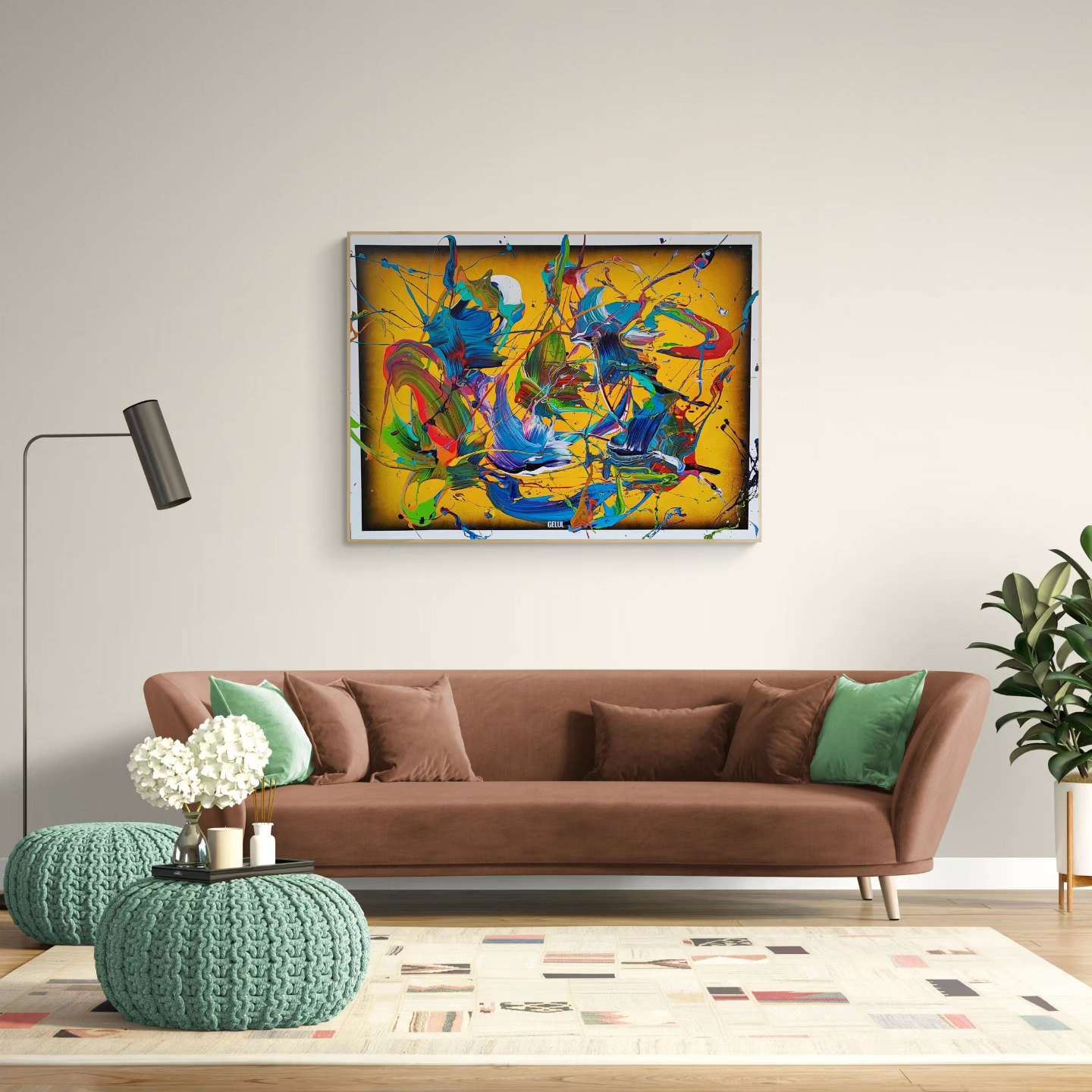 Happy Boy - 130x97cm - Tableau abstrait moderne coloré