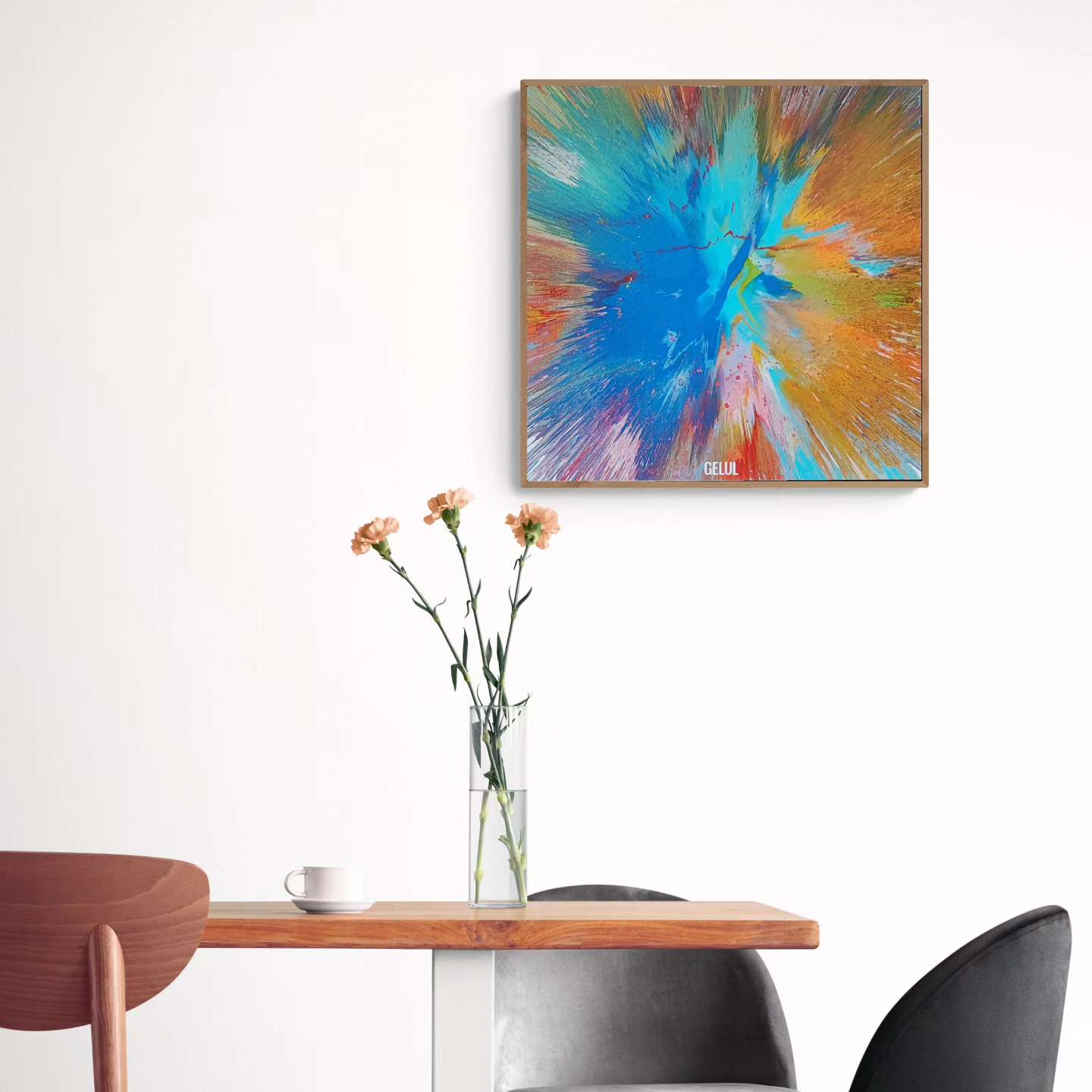 Etendu - 60x60cm - 2023 - Tableau abstrait moderne coloré